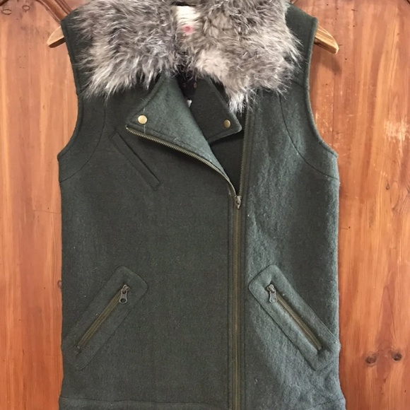 Anthropologie Elevenese Crochet Vest Wool Jacket Faux Fur Women’s XS - Picture 3 of 4